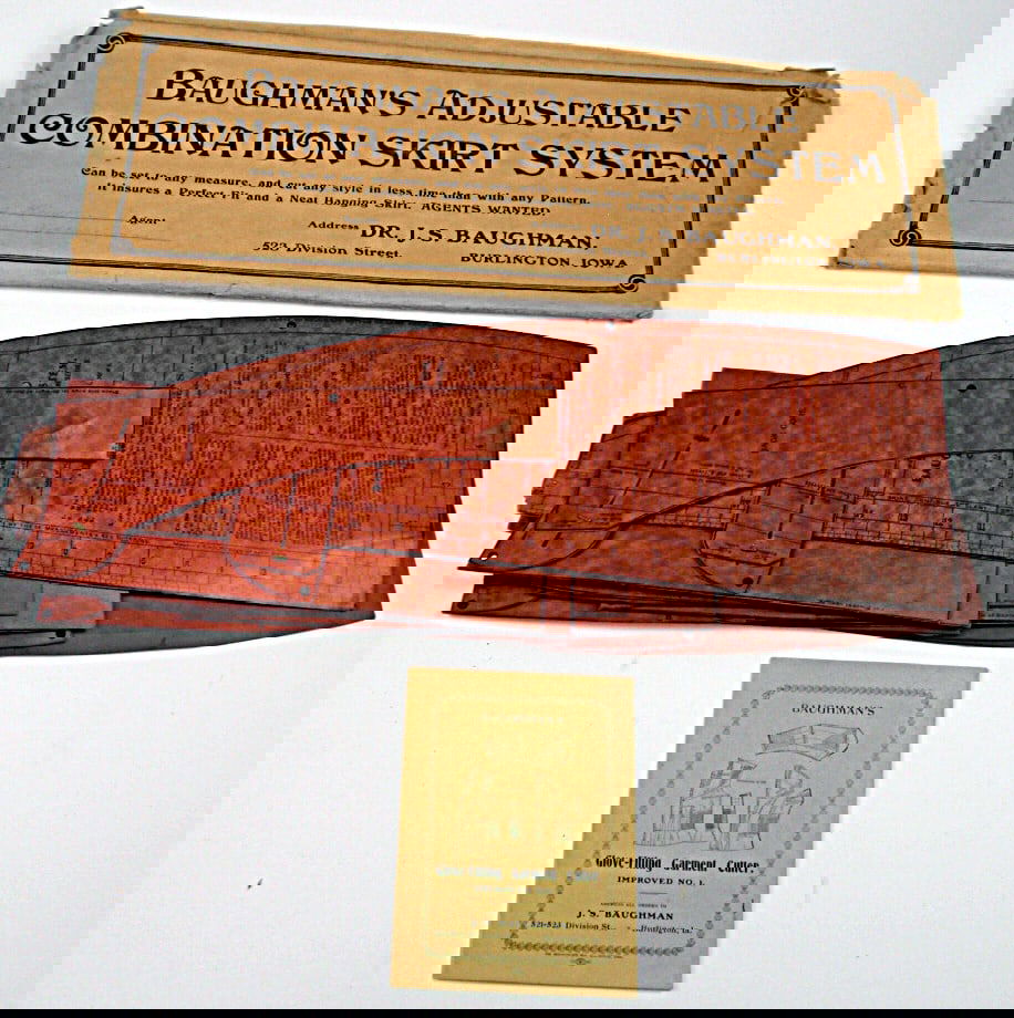 A Burlington, IA "Baughman's Adjustable Combination Skirt System" w/pattern (1 of 1)