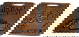 Case Watch fob, 2 pieces, 1 Back Hoe, 1 Bucket Loader. Both Good Condition