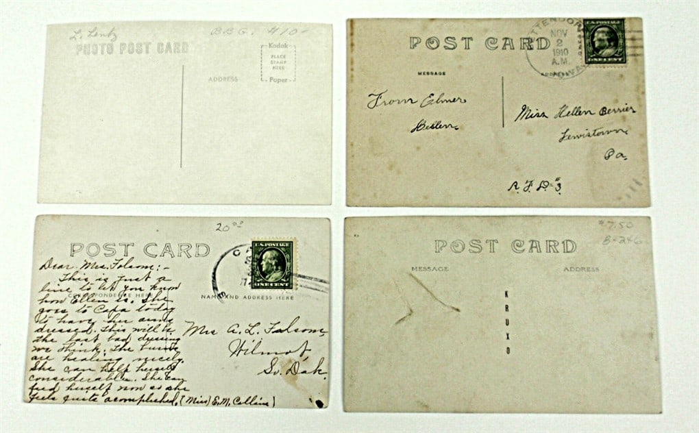 4 Real Photo Postcards, (3) Steam tractor & threshing scenes and a "Foundry Steel Car (1 of 1)