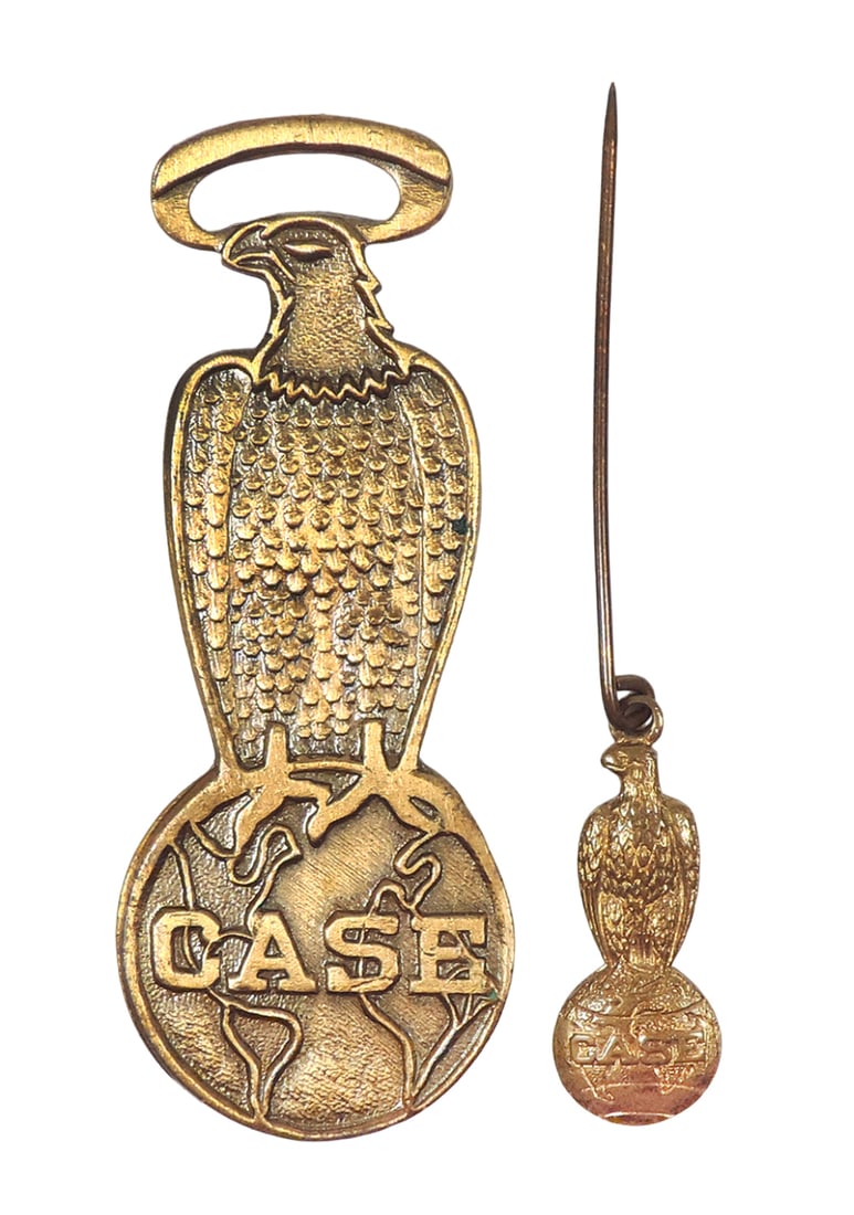 CASE Collectables (2), CASE Eagle on Globe Watch Fob, embossed brass, Metal (1 of 2)