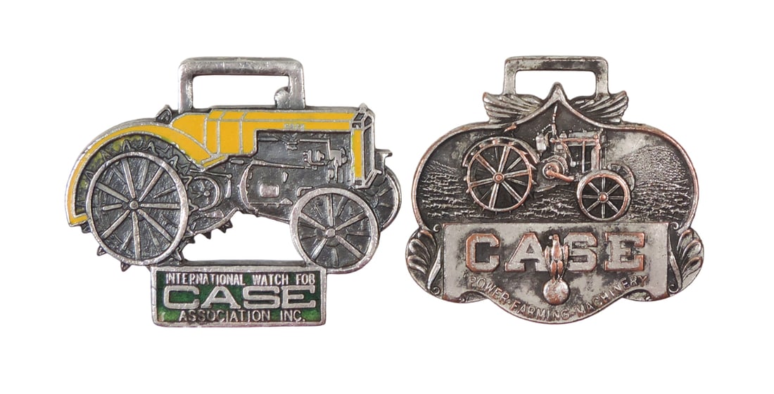 CASE Pocket Watch Fobs (2), Threshing Machine Emblem w/J.I. CASE Threshing (1 of 2)