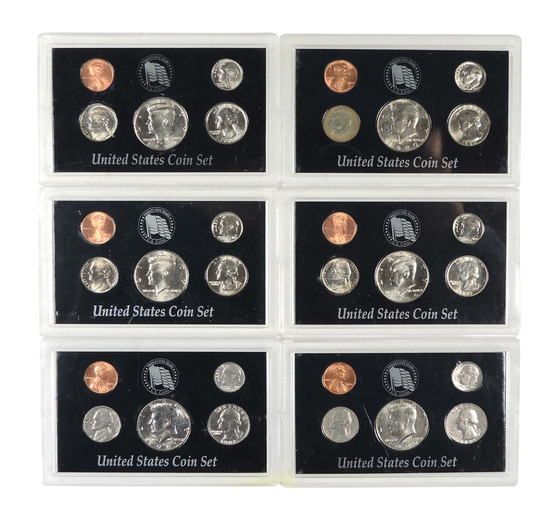 Coins, United States Coin Sets, 25 Years 1970-1974, each set includes in MS (1 of 9)