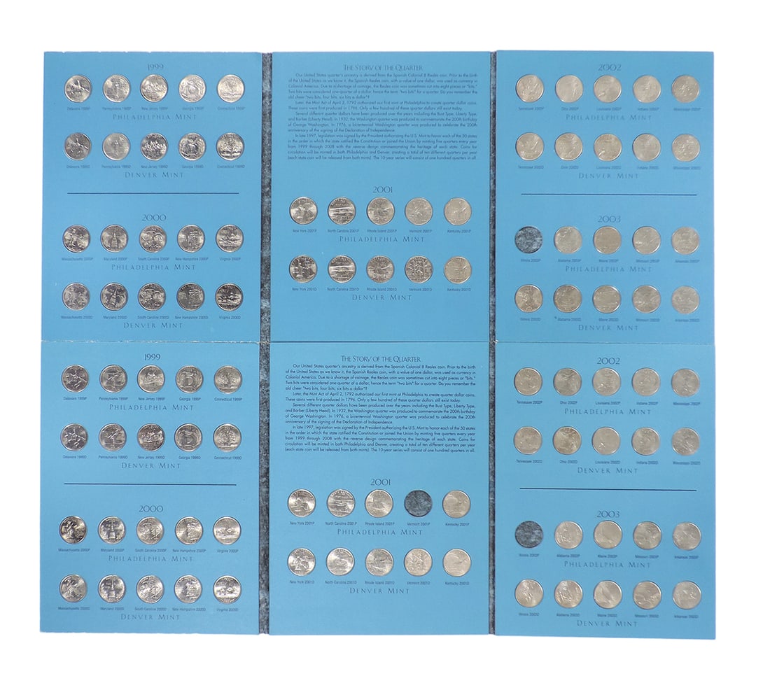 Coins, Washington Quarters State Collection, 1999-2003 Volume 1 (6 Books), (1 of 6)