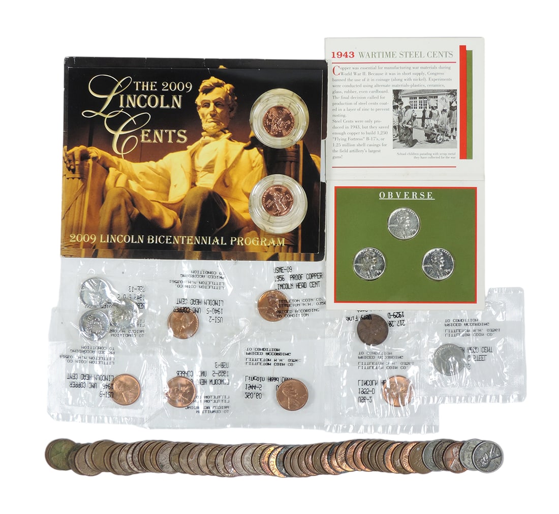 Coins, Pennies (80), Lincoln Wheat & Memorial, 1918-1987, various cond, G-P (1 of 3)