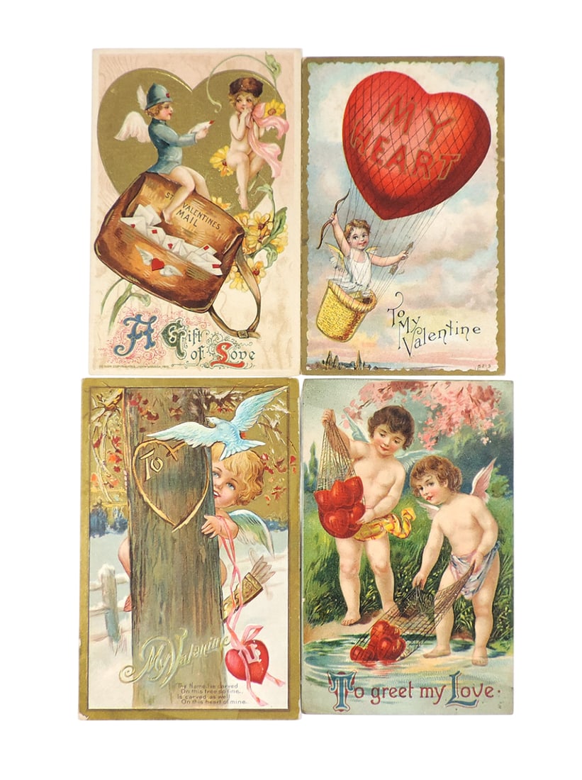 Valentine Postcards (4), "To greet my Love", Series 183, Printed in Germany (1 of 2)
