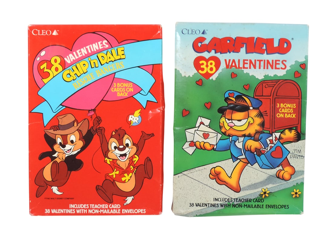 Valentines, Garfield  & Chip 'n Dale unopened boxes (2), each box includes (1 of 2)