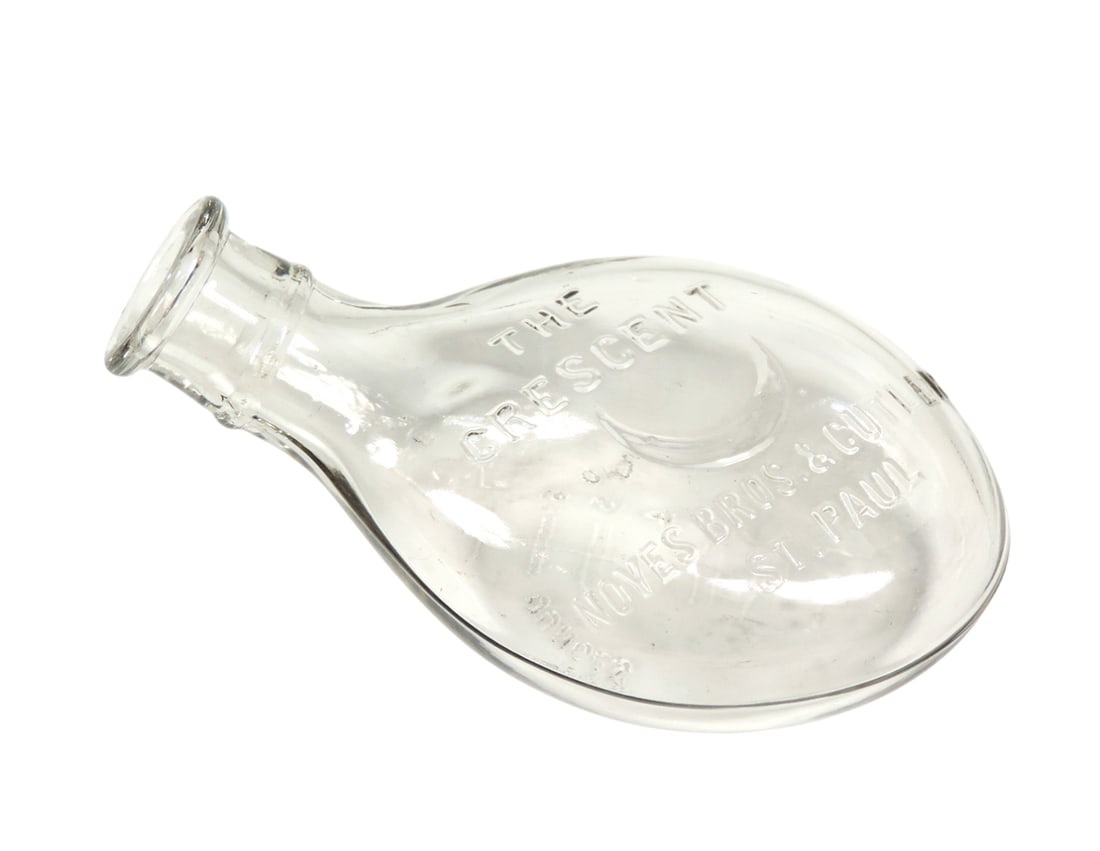 Antique Glass Infant Nursing Bottle, embossed "The Crescent" Noyes Bros. & (1 of 2)