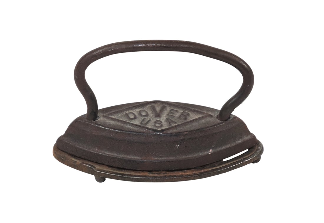 Antique Child's or Salesman Sample, DOVER USA Sad Iron & Trivet, cast iron, (1 of 2)