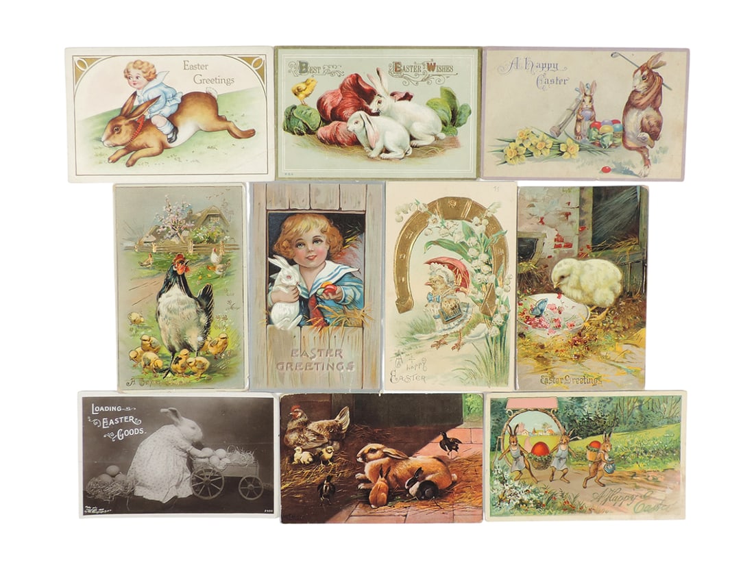 Easter Postcards (10), "Loading Easter Goods", Photo only copyright 1908, B (1 of 2)