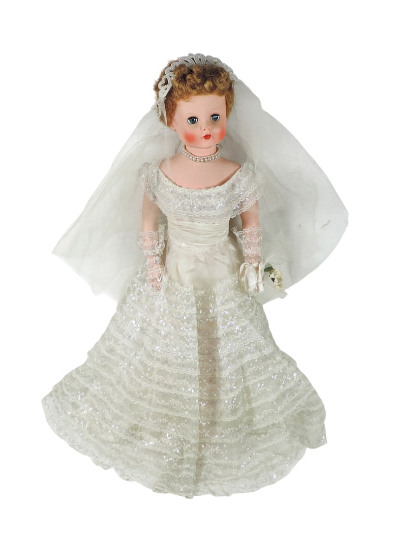 Doll, Betty The Beautiful Bride in her orig satin/lace gown, vinyl w/sleep (1 of 2)