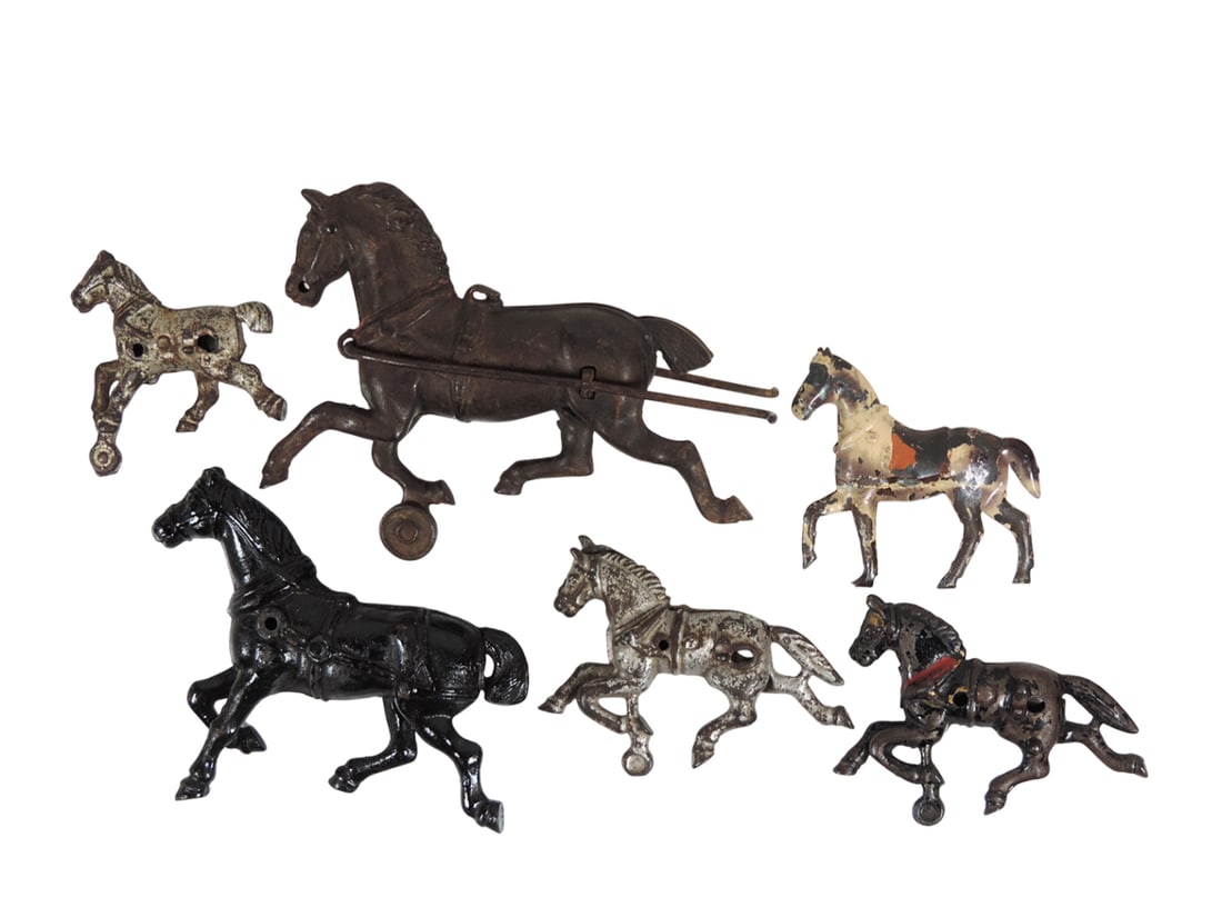 Toys (6), Horse Figures for wagons, stationary wheel design (3), Rustic Hor (1 of 1)