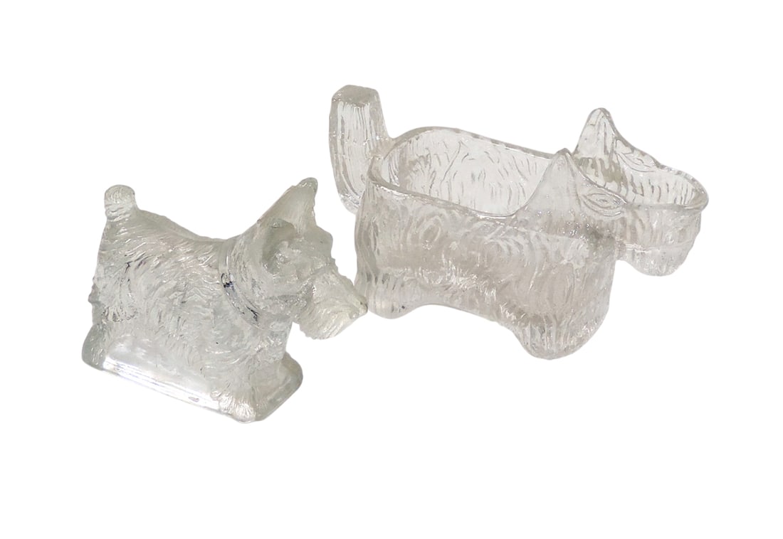 Vintage Candy Containers (2), Scottie Dogs, Candy Container & Creamer, glas (1 of 1)