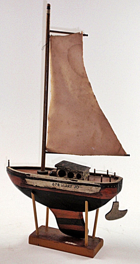 A Folk Art Wood Ships Model (1 of 4)