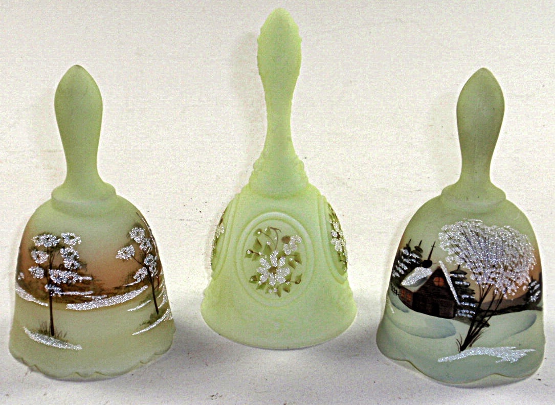 3 Fenton Artist Decorated Glass Bells (1 of 6)