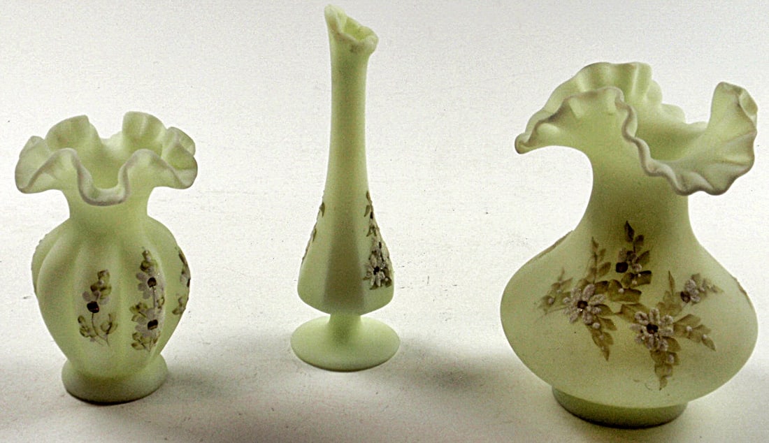 3 Artist Decorated Fenton Vases (1 of 5)