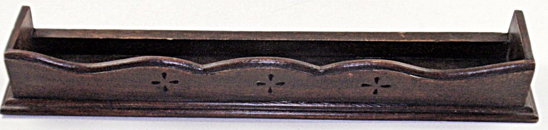 A Carved Wood Plate Shelf: In the Scandinavian Taste, VG cond 23"L.