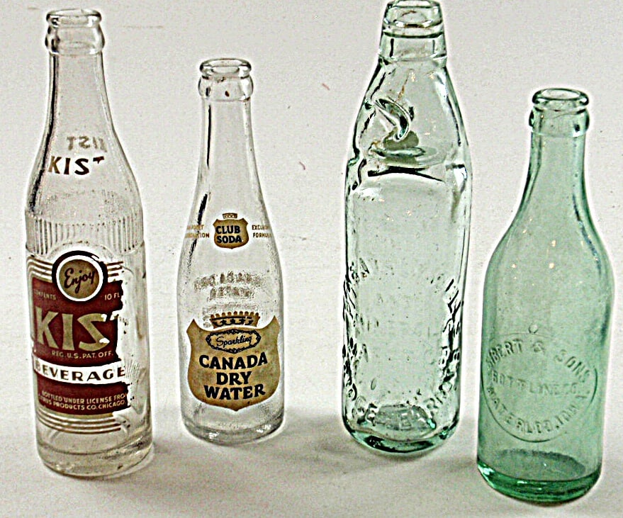 4 Vintage Glass Soda Bottles (1 of 3)