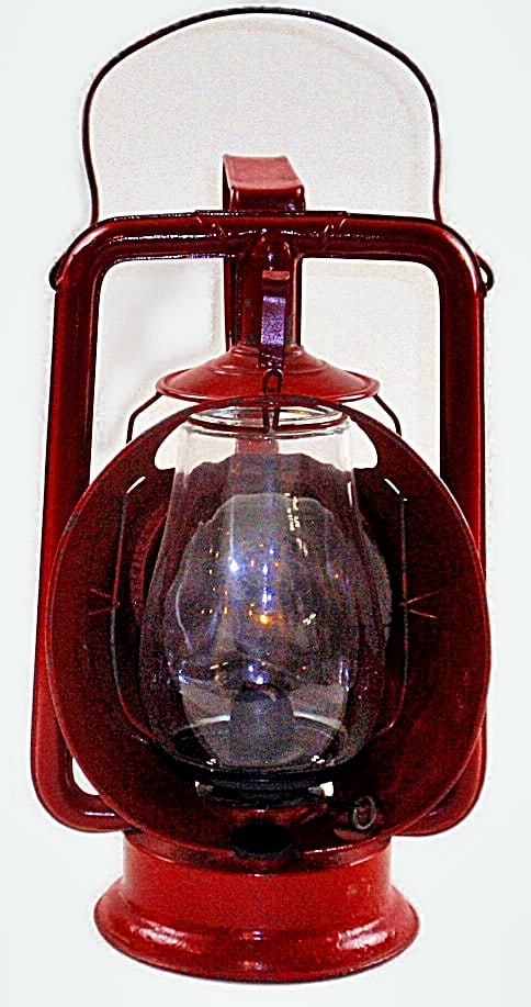 Starhead Barn Lantern: with later repaint, VG cond, 17"H.