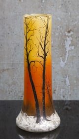 A Legras Winter Scene French Art Glass Vase