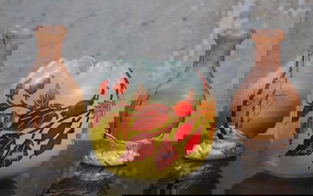 3 Pc Legras French Art Glass