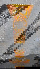 A Good Bohemian Cut Overlay Glass Vase