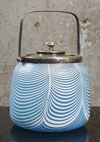 A Stevens & Williams Nailsea Art Glass Biscuit Jar