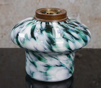A Victorian Art Glass Oil Lamp Font