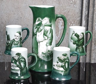 A Victorian Beverage Set With Monks