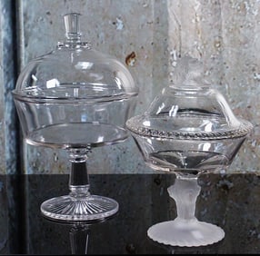 Two Victorian Covered Compotes