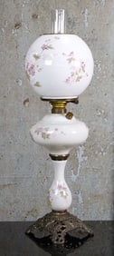 A Victorian Glass Banquet Lamp