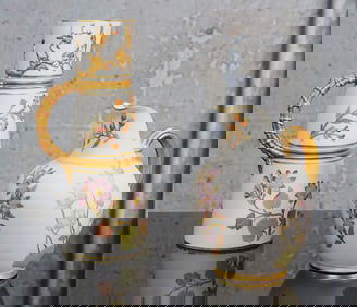 A Pair Of Royal Worcester Victorian Porcelain Jugs