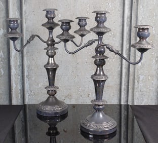 A Pair Of Gotham Silver Company Candelabra