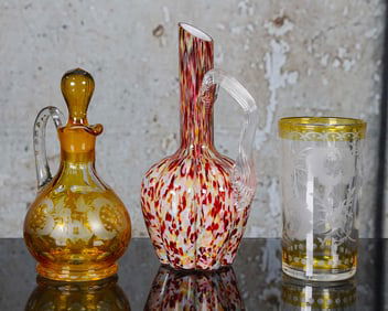 3 Pc Art Glass