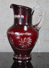 A Ruby Cut To Clear Pitcher