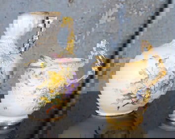 A Pair Of Victorian Teplitz Jugs