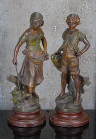 A Pair Of Bronzed Figures After Moreau