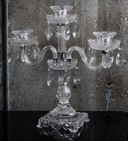 A Vintage 3 Tier Crystal Candelabra