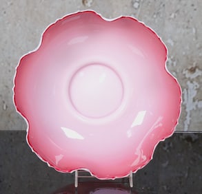 A Victorian Cranberry Shaded Brides Bowl