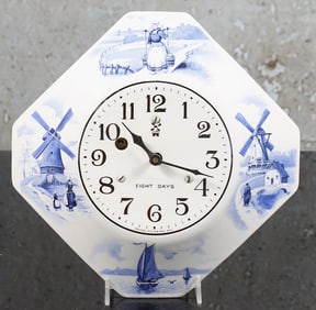An Irving Miller Dutch Scene Kitchen Clock