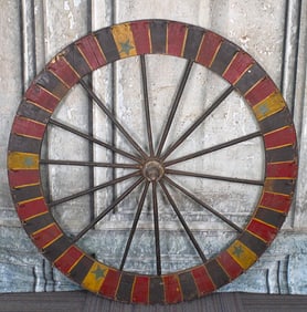 An Antique Wood Spoke Gaming Wheel
