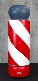 A Vintage Turned Wood Barbers Pole
