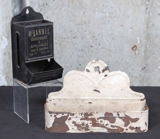 A Tin Adv. Match Holder & Comb Box