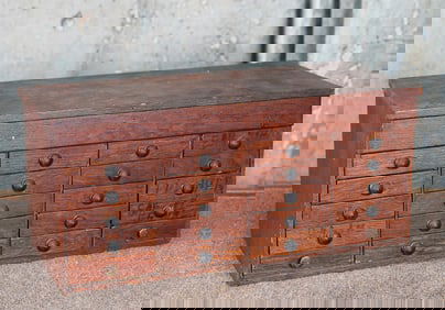 An Oak Watchmakers Cabinet
