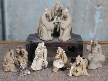 7 Chinese Mud Figure Groups