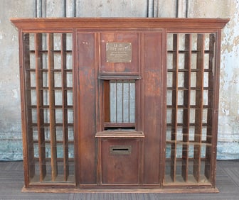 A Oak Country Post Office Mail Sort Window