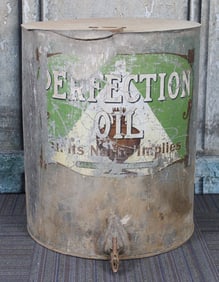 A Perfection Automotive Oil Barrel