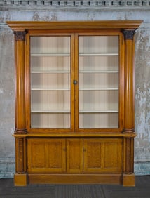 A Very Fine Victorian Country Store Oak Wall Cabinet