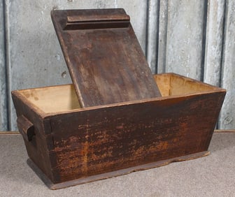 A Primitive Painted Pine Covered Dough Box