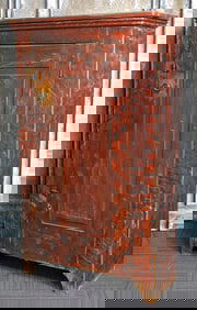 A Fine 19th C. Grain Painted Pine Cupboard