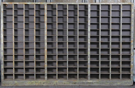 A Large Primitive Pine Parts Bin